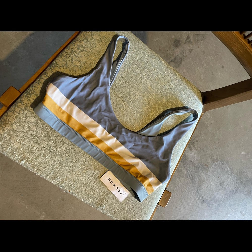 NWT PACSUN LA Hearts striped bikini top